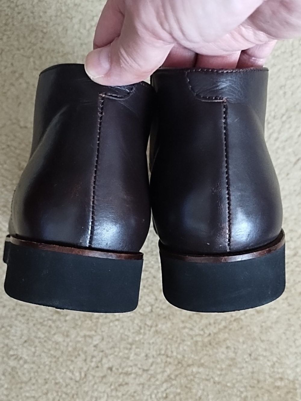LL Bean Leather Suede Ankle Boots Women's 9M Dark Brown 90s Side Zip Chunky - Picture 4 of 9